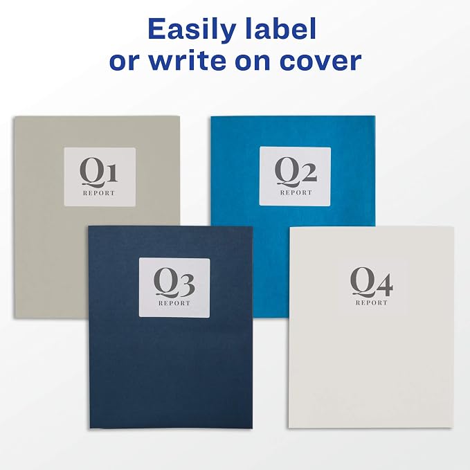 Avery Two Pocket Folders, Holds up to 40 Sheets, Business Card Slot, 25 White Folders (47991) (Pack of 5)