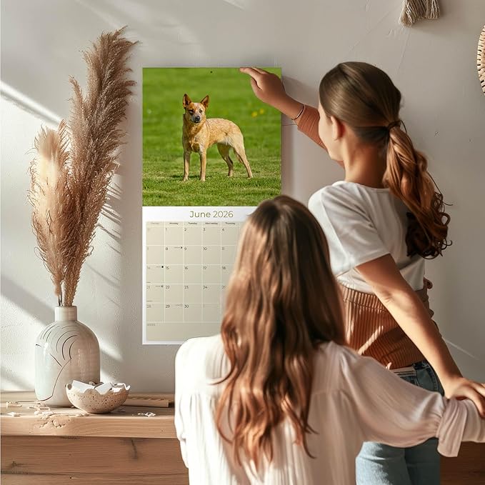 Blue Heeler Dog Calendar 2026 by MegaCalendars – Monthly Dog Breed Wall Calendar, Made in USA