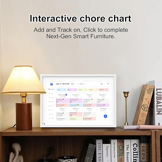 SSA 10.1" Smart Digital Calendar Family Hub | Touchscreen Display,Customizable Chore & Meal Planner, Grocery List, Schedule Planner Sync with Phone App, Ideal for Parents