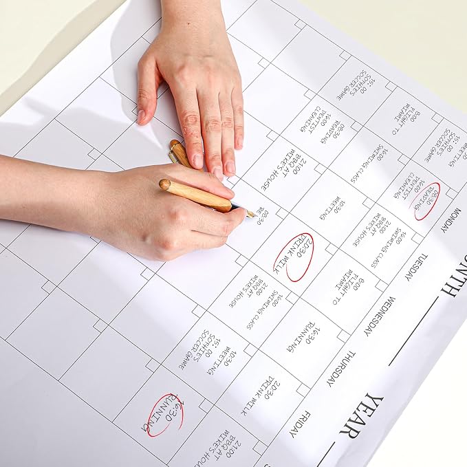 Colarr 36 Sheets 2026 Monthly Blank Calendar Sheets 22 x 17 Inches Blank Calendar Pages Desk Pad Undated Schedule for Office Workers Planning and Organizing