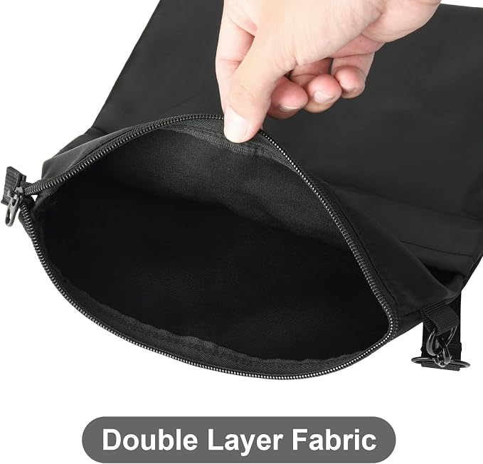 Book Sleeves with Zipper, Travel Book Protector Pouch for Paperbacks & Hardcover Books, Book Covers Bags Carry Case/Front Pocket & Handle Strap for Book Lovers Mother's Day (Black, 1 Pc)