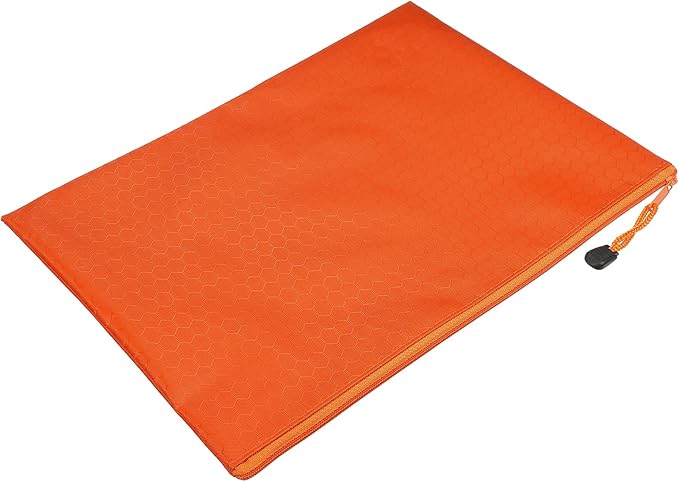 PATIKIL Waterproof Zipper File Bags, 10 Pack A4 Size Document Pocket Storage Organizer Pouch for Travel Office Supply, Orange
