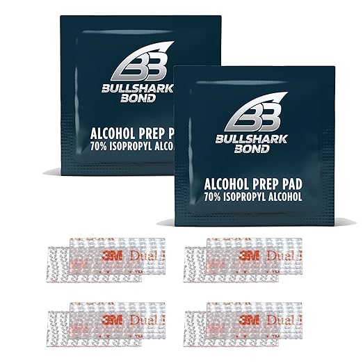 EZ Pass/I-Pass/Toll Tag Clear Tape Mounting Kit, 4 Sets (8 Strips) Double Sided Adhesive Scotch Strip with Velcro Strip, Alien Tape Grip with Alcohol Prep Pad, EZ Holder
