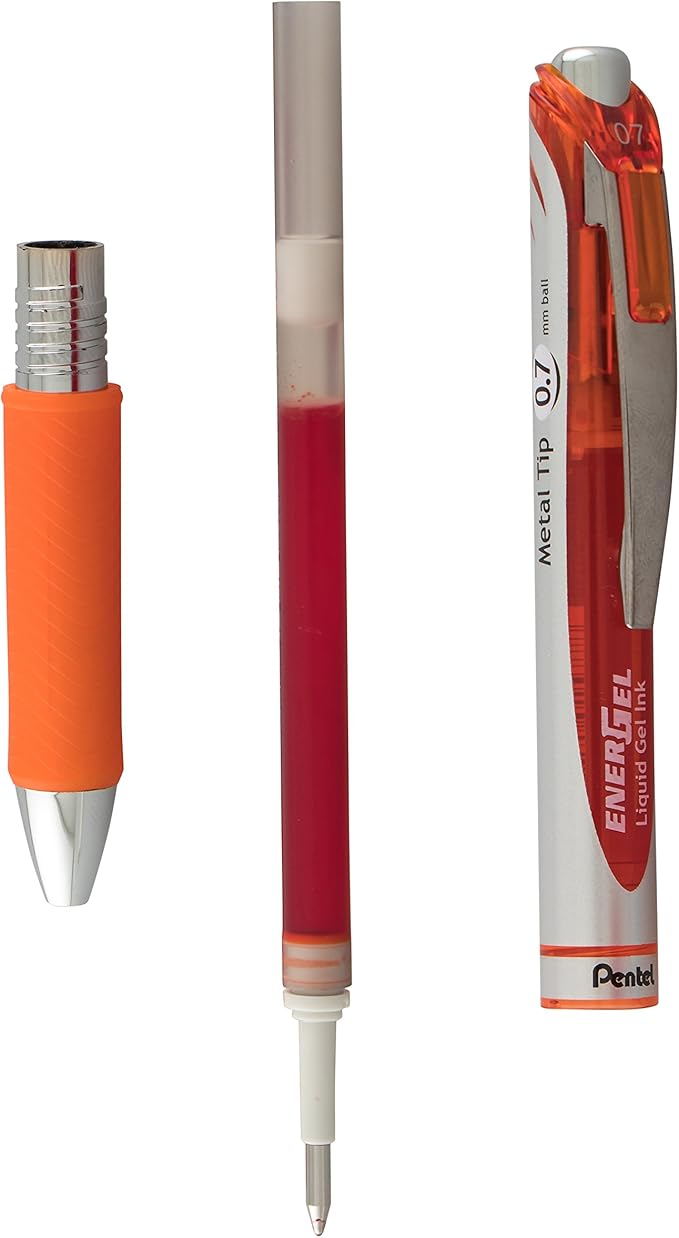 Pentel EnerGel Deluxe RTX Retractable Liquid Gel Pen, Medium Line, Metal Tip, Assorted Ink, 3 Pack (BL77BP3M2)