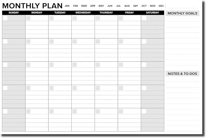 Reskid Thick Cardstock Undated Desk Calendar, Desktop Monthly Planner with To-Do List and Notes, Home, Office Desk Calendar - 12" x 18", 18 Sheets