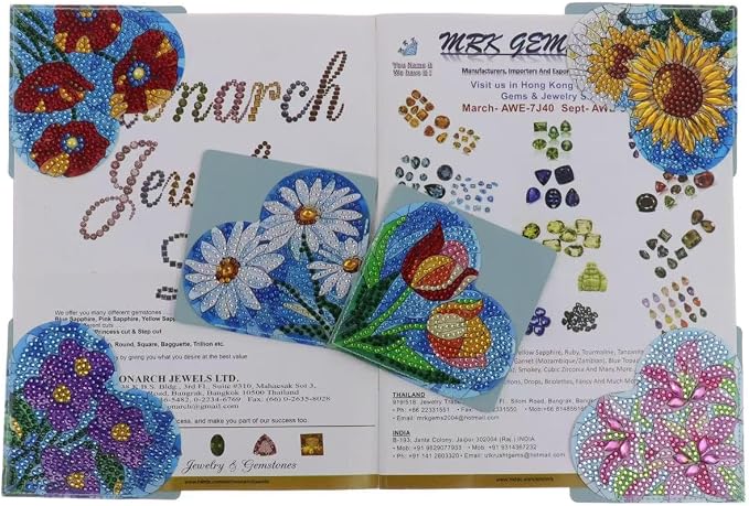 VI-FA 6 Pcs Diamond Painting Bookmark Kit, DIY Corner Book Marks for Adults Kids, Diamond Dot Art Craft Kits for Beginners, Birthday Gifts for Book Lovers Women Girls(Heart Flower)