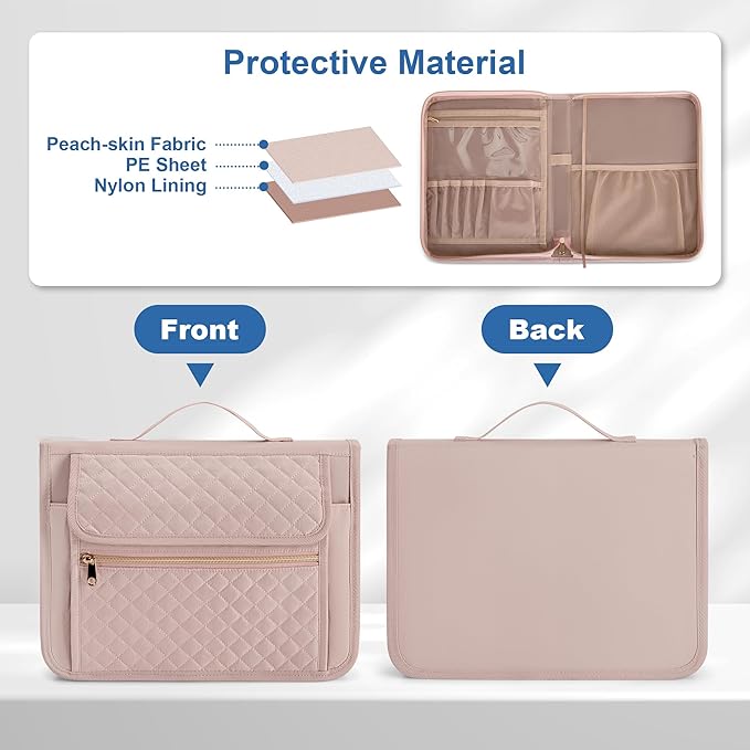 Damero Folio Cover Compatible for Rocketbook Core, Panda and Fusion, Reusable Notebook Cover for Letter Size 8.5'' x 11'' with Pen Holder and Magnetic Clasp, Pink