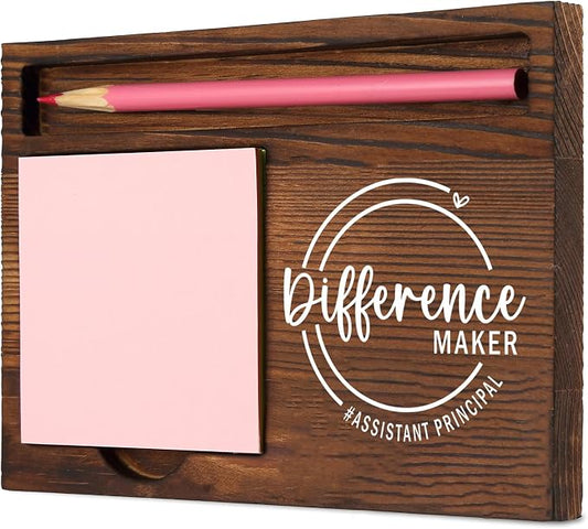 Assistant Principal Difference Maker Thoughtful Gift for School Leaders and Academic Administrators, Durable and Stylish Desk Organizer, Work Desk Retro Note Pad Holder SDZ350