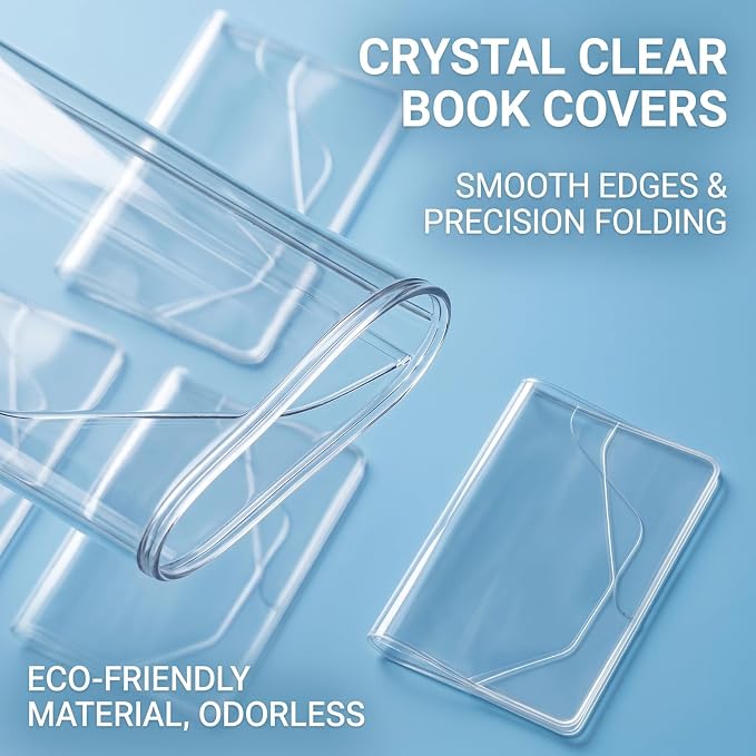 4Pcs A6 Clear Cover, Transparent A6 Journal Cover for Notebooks Size 4.1 X 5.8 Inches, Plastic Clear Notebook Covers for Journal Weeks Planners Books