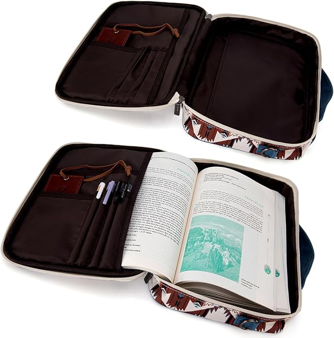Montana West Bible Covers for Women Men with Leather Bookmark Carrying Book Case Church Bag Outdoor Bible Protective