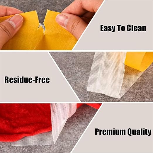 2Pack Double Sided Tape Heavy Duty, 1Inchx 33FT + 2Inch x 33FT(10m), High Adhesive Strength Mesh Double-Sided Duct Tape, Double Sided Fabric Tape Heavy Duty for Walls, Carpet Tape for Area Rugs