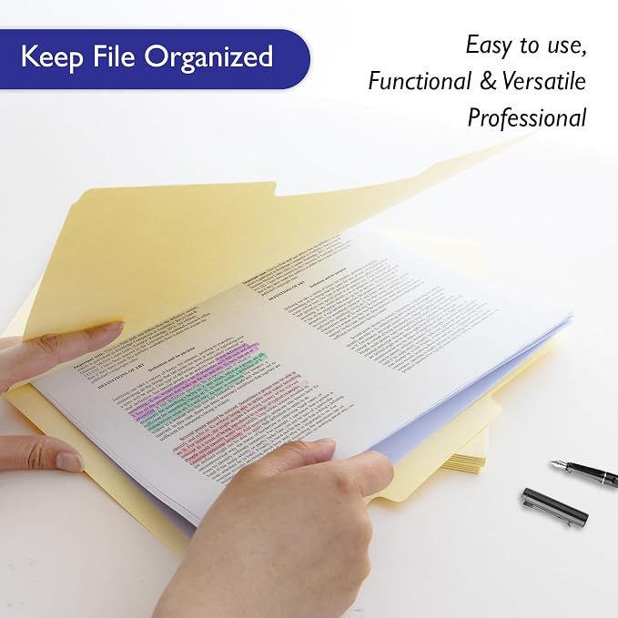 BAZIC Products Letter Size Manila File Folders, 1/3-Cut Tab, 6 Pack, for Office Filing, 4 Pack