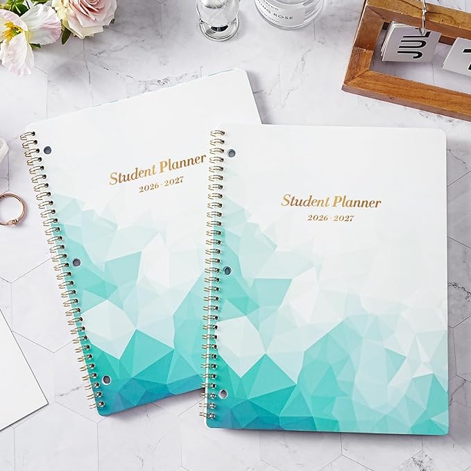 Student Planner 2026-2027 - School Planner 2026-2027 Monthly and Weekly, 26-27 Student Planners with Stickers & Tabs, Academic Planners, July 2026 - June 2027, 9" x 11" - Green