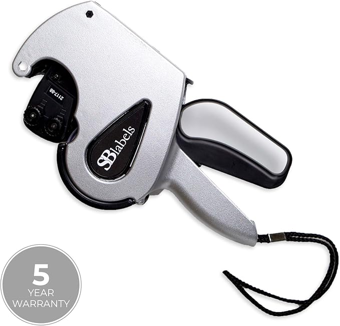 SBLabel Two Line Price Gun / 2 Line Pricing Gun/Pre-Loaded Roll of White Labels and Instruction Sheet