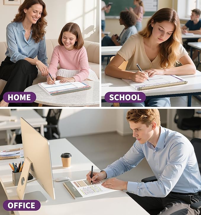 104 Pgs Weekly To Do List Notepad, 52 Duplex-Printed Undated Sheets 100 GSM（8.5"×11") Weekly Desk Planner For Work Home School Office Desk Accessories Supplies & Goal Setting Tasks - Purple Iris
