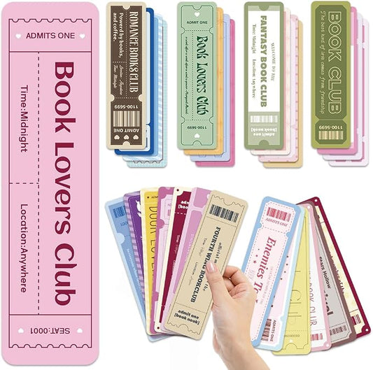 Cute Bookmarks Set for Book Lovers, 30 PCS Funny Paper Page Marker Cards for Women, Book Club Readers Accessories for Dark Romance Fantasy Thriller True Crime Booktok Book Tracker Supplies Gifts Bulk