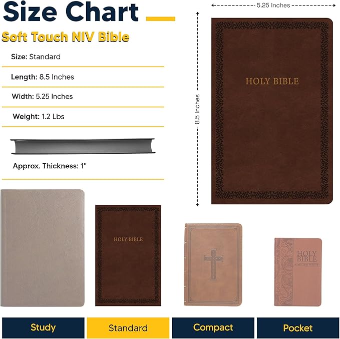 Personalized Soft Touch NIV Holy Bible with Custom Name Includes Up to 3 Rows of Text | Custom Gift for Christian & Religious Celebrations (Brown)