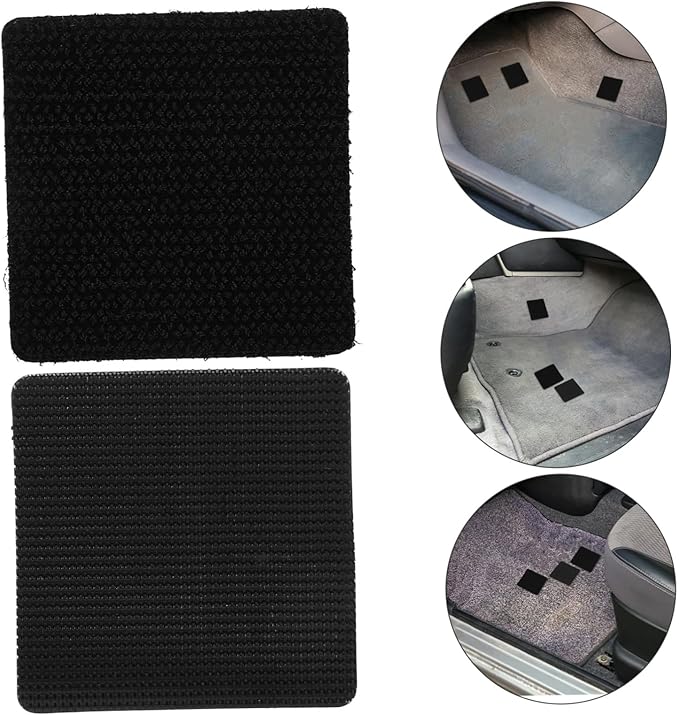 10sets Car Floor Mat Adhesive Double Sided Tape Hook and Loop Strips for Auto Floor Mats