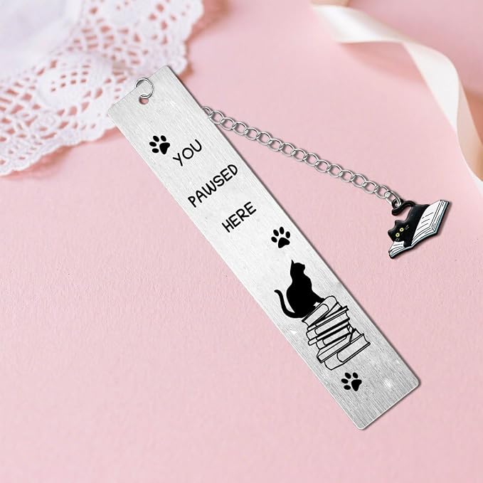 Cute Cat Book Mark for Reading Women Funny Cat Gifts for Cats Lover Gifts for Reader Bookworm Bookish Gift for Book Lover Gift for Cats Mom Dad Present for Pet Lover Reading Accessories