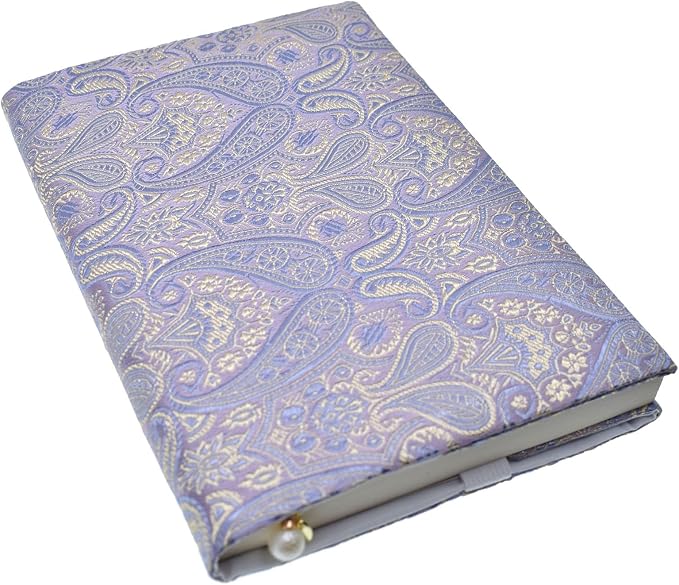 BLBMH 5x8 Book Cover | Handmade Non-Stretch Fabric Sleeve with Bookmark | for Paperback Bible Journal | Privacy Reading Gift for Women - HY Purple