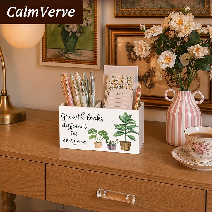 Health Inspirational Pen Holder Growth Mindset Classroom Decor, Motivational Pencil Holder, Growth Looks Different for Everyone Sign for Teachers Calm Corner School Counselor Office