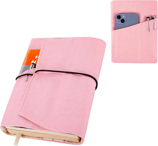 Book Covers for Paperbacks,Reusable Book Protector for Soft (Pink, 8.5 Inch x 2 Inch)