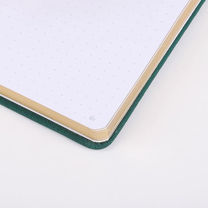 A5 Bullet Dotted Journal Notebook | 160gsm Thick Bleedproof Paper, Lay Flat Binding, 160 Numbered Pages | Hard Cover Dot Grid Notebook/Bullet Journals for Creatives & Professionals-COFFEE
