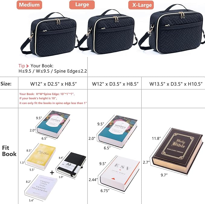 IMAGINING Stylish Bible Cover - Large Bible Bag with Handles - Women's Bible Gift - Book Protector
