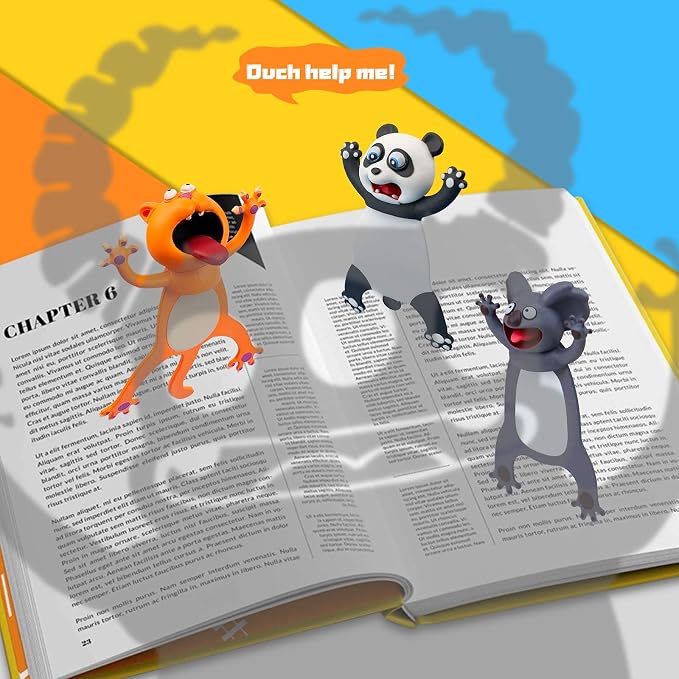 Cartoon Bookmarks, 3D Stereo Animal Original Cute Book Mark, PVC Ouch Series, Funny creatived Gifts for Kids, Adult (Koala)