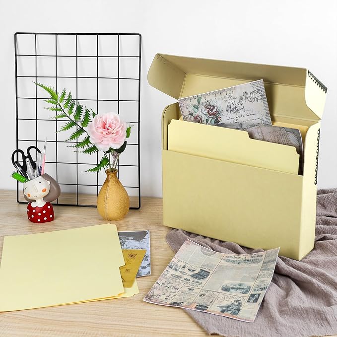 Lineco Archival Document Storage Box with Metal Edge, Acid-Free Tan Boxboard, Organize and Store Files, Prints, Photos, Letter-Sized Case 12.5" x 10.5" x 2.5" Wide, Pack of 2