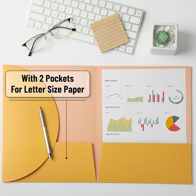 Mr. Pen Cute Multicolor Paper Folders with Pockets, 5 Pack, 2 Pocket, A4 Size, Contemporary Style