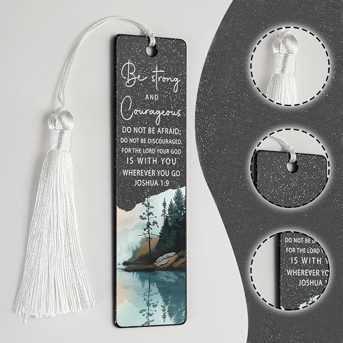 Christian Encouragement Bookmark, Empowering Gift for Believers, Heartening Present for Spiritual Readers, Believer Eempowerment Gift, Unique Forest & Scripture Design Bookmark, WCB34