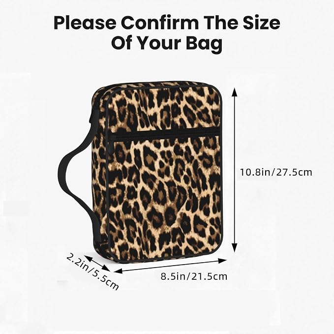 Abstract Leopard Skin Leopard Print Bible Cover Case Carrying Book Protector Case Bible Study Supplies Accessories Holder Case Christian Gift for Women Men