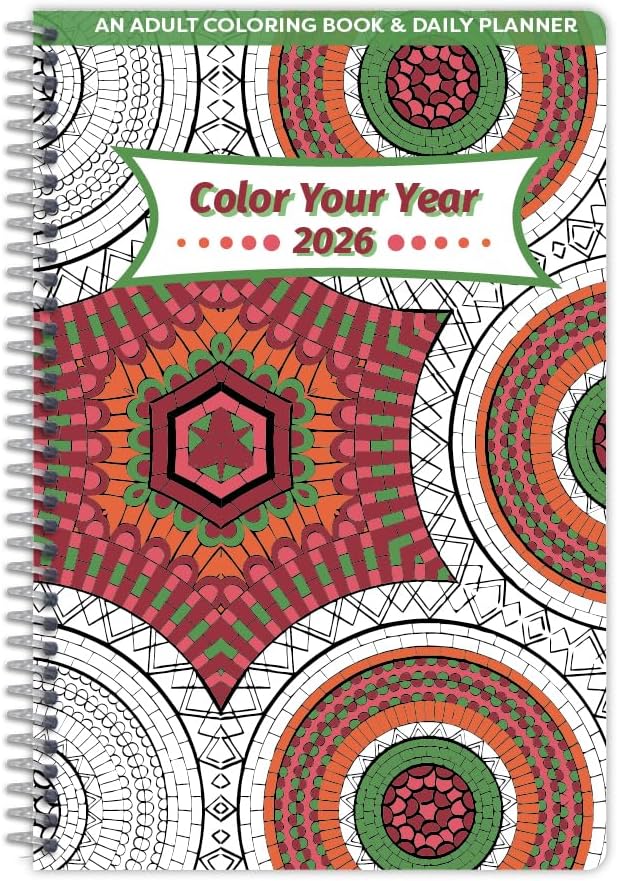 Dated Annual Color Your Year 2026 Planner, Full Calendar Year, Small (5.5" by 8.5")