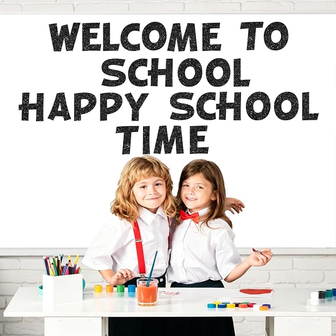150 PCS Large 6" Bulletin Board Letters Set, Glitter Black Classroom Alphabet Cutout Letter for Bulletin Board Display Home School, A Great Helper to Inspire Students' Learning Interest