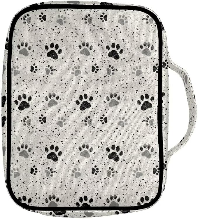 Coldinair Dog Paw Bible Case Bible Covers for Women Girls Beige Bible Bag Bible Carrying Case for Kids,Bible Cover Church Bag Bible Tote for Men