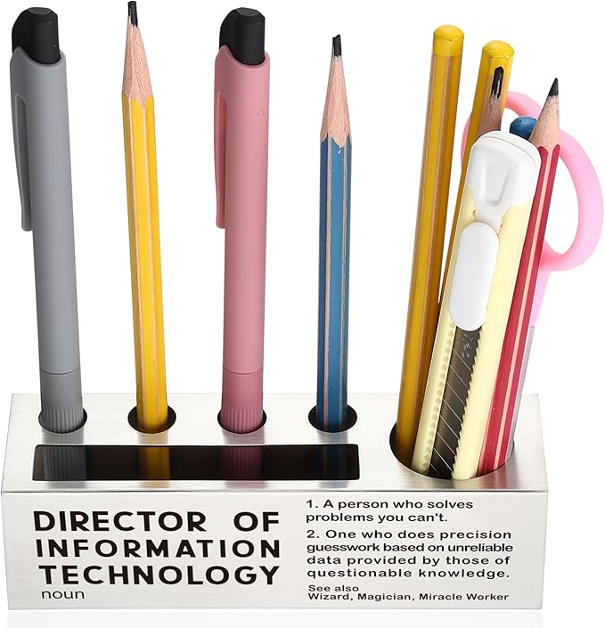 YODOCAMP Director of Information Technology Gifts, Problem Solver Pen and Pencil Holder, IT Appreciation Gift, Thank You Gifts for Leadership Recognition, Work Anniversary Desk Organizer TZC72