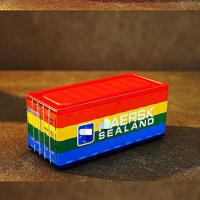 Decorative Container Storage Box Set, Industrial Style, Metal Construction, Multi-Color Design for Home Organization, Warm Colors, 11.6 x 5 x 5.5 CM