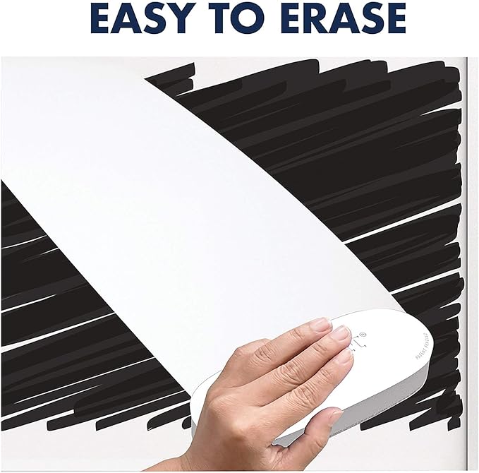 Quartet White Board Dry Erase Board Eraser, 5" x 2", Max Clean for Dry Erase Markers, Includes Magnetic Caddy Holder, Home School Supplies & Home Office Accessories, White/Gray (DFEB4)