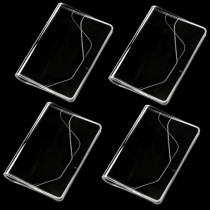 4Pcs A6 Clear Cover, Transparent A6 Journal Cover for Notebooks Size 4.1 X 5.8 Inches, Plastic Clear Notebook Covers for Journal Weeks Planners Books