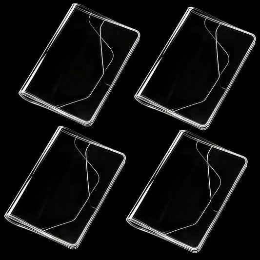 4Pcs A6 Clear Cover, Transparent A6 Journal Cover for Notebooks Size 4.1 X 5.8 Inches, Plastic Clear Notebook Covers for Journal Weeks Planners Books