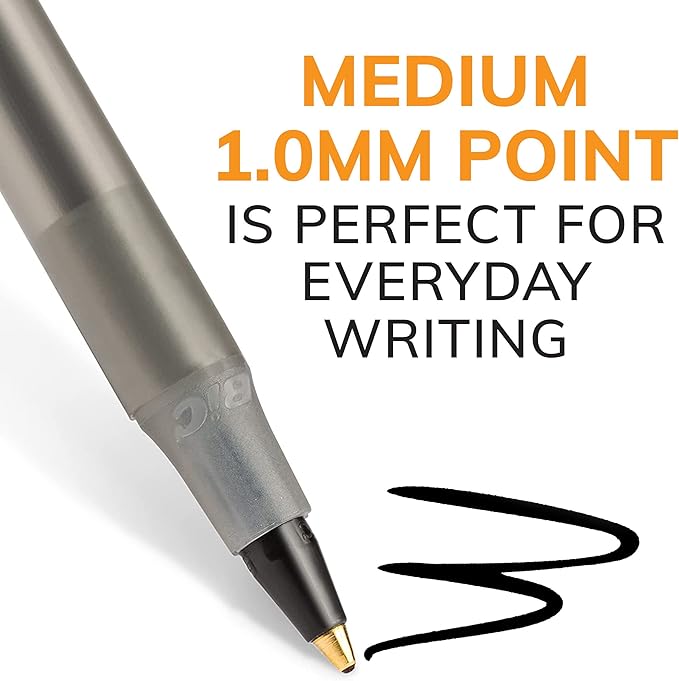 BIC Round Stic Xtra Life Ballpoint Pen, Ultra Long Lasting and Consistent Performance, 144-Count in Black Ink