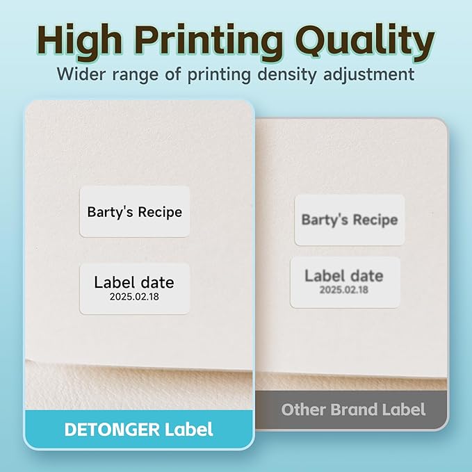 Thermal Labels DETONGER 1/2 Width Compatible Tape Refills Label Stickers Film Coatedfor Label Maker Tapes Home Office School Business Use Sticky Liquid-Proof 0.5"×0.9"(12×22mm) 230pcs White