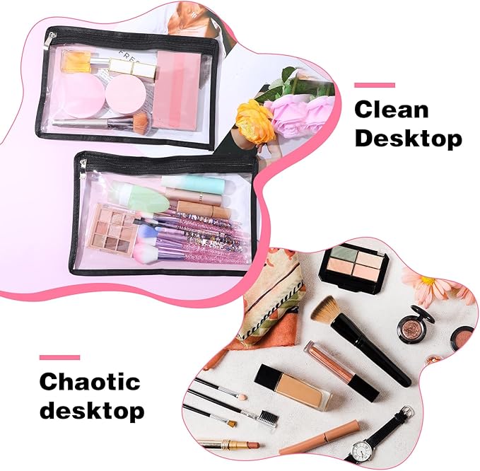 Yolev 8 Pack Clear Zipper Pouches PVC Waterproof Envelopes Clear Zipper Bags Folder Storage Pouch Multi Purpose Pouch Document File Organization Bags, Office Supplies