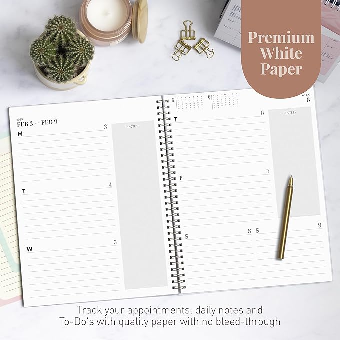 Rileys Academic Planner 2025-2026, Daily, Weekly & Monthly Planner, July 2025 - June 2026, Student Notes Pages, Twin-Wire Binding, Weekly Agenda for School & Work (8.5 x 11-Inches, Black)