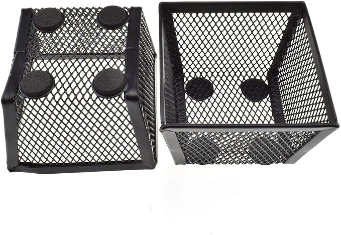 HAHIYO Stackable Paper Clip Mesh Holder cup 2.2" Height 2 Pack Black Sturdy PaperClip Holder Container for Desk Drawer Organizer Collection for Home Office School Soft Foam Feet No Sharp Edges