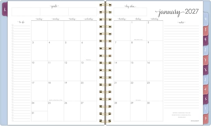 AT-A-GLANCE 2027 Planner, Weekly & Monthly, 13-Month Jan-Jan, 7" x 8.75", Harmony, Ice Blue (1099-805-38-27)