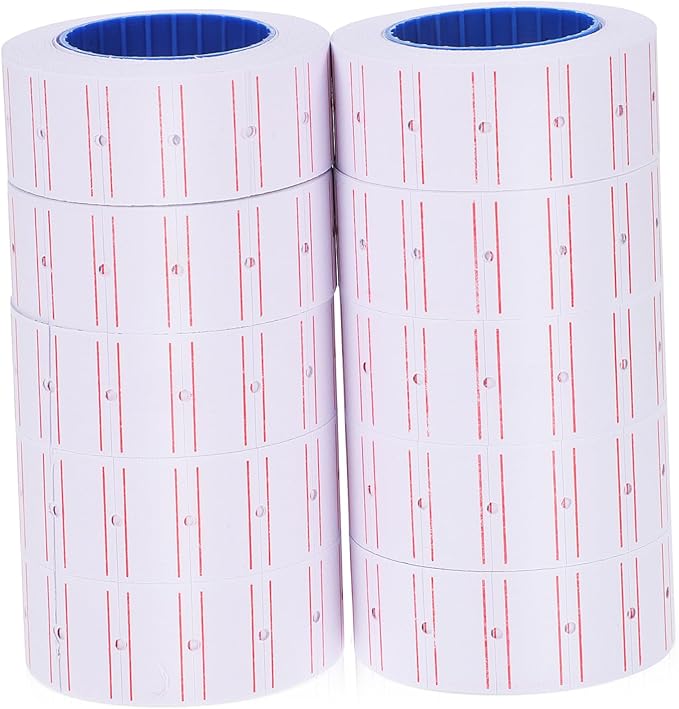 KALLORY 10Rolls Self Adhesive Price Labels Strong Adhesion Pricing Stickers for Retail Stores Small Businesses Usage Efficient Price Marker Labeler Tags