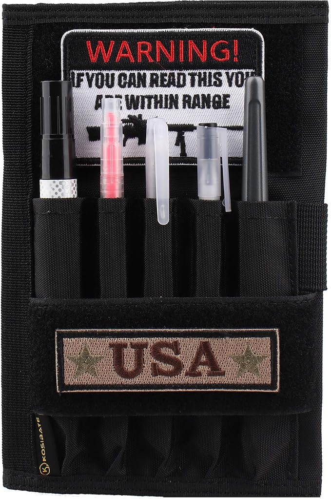 KOSIBATE Tactical Notebook Cover, Military Army Leader Book Cover, 8x5 Inch (Black)