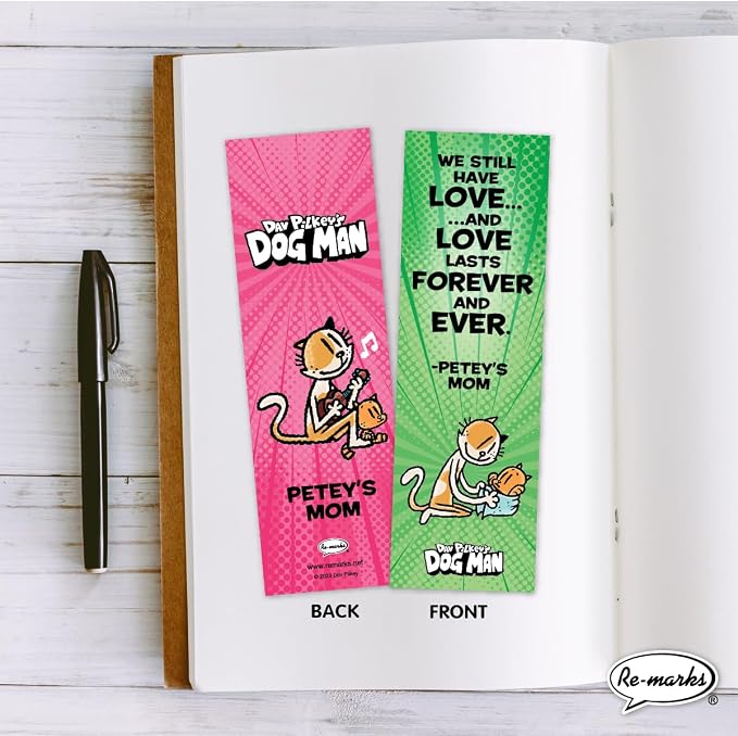 Re-marks “Dog Man and Cat Kid” Collection - 1 Set of 3 Magnetic Page Clips and 1 Set of 5 Multi-Pack Bookmarks